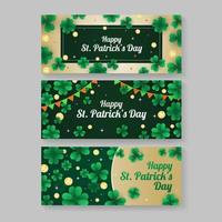 Collection Set of St Patrick Day with Shamrock Leaves vector