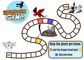 halloween ghost board game. children puzzle new vector