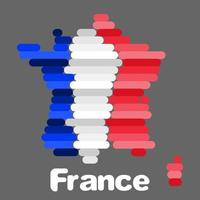 mapa de francia y dibujo simple de la bandera. estilo plano vector
