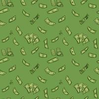scattered money on a green background seamless pattern vector
