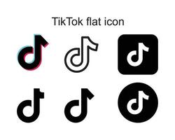 plantilla de icono plano tik tok color negro editable. tik tok símbolo de icono plano ilustración vectorial plana para diseño gráfico y web. vector