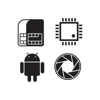 android icon.app vector.application signo signo aislado sobre fondo blanco. ilustración de medios simple para plataformas web y móviles. vector