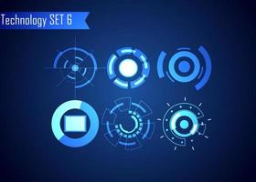 Set of Circle Abstract Digital Technology UI Futuristic HUD Virtual Interface Elements Sci- Fi Modern for Theme Technology, Game Control,  Elements of Background Hi-tech or Design vector