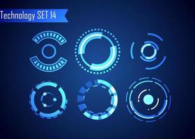 Set of Circle Abstract Digital Technology UI Futuristic HUD Virtual Interface Elements Sci- Fi Modern for Theme Technology, Game Control,  Elements of Background Hi-tech or Design vector