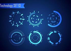 Set of Circle Abstract Digital Technology UI Futuristic HUD Virtual Interface Elements Sci- Fi Modern for Theme Technology, Game Control,  Elements of Background Hi-tech or Design vector