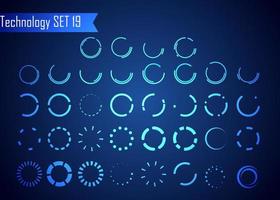Set of Circle Abstract Digital Technology UI Futuristic HUD Virtual Interface Elements Sci- Fi Modern for Theme Technology, Game Control,  Elements of Background Hi-tech or Design