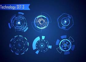 Set of Circle Abstract Digital Technology UI Futuristic HUD Virtual Interface Elements Sci- Fi Modern for Theme Technology, Game Control,  Elements of Background Hi-tech or Design