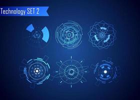 Set of Circle Abstract Digital Technology UI Futuristic HUD Virtual Interface Elements Sci- Fi Modern for Theme Technology, Game Control,  Elements of Background Hi-tech or Design vector