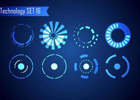 Set of Circle Abstract Digital Technology UI Futuristic HUD Virtual Interface Elements Sci- Fi Modern for Theme Technology, Game Control,  Elements of Background Hi-tech or Design vector