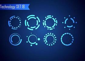 Set of Circle Abstract Digital Technology UI Futuristic HUD Virtual Interface Elements Sci- Fi Modern for Theme Technology, Game Control,  Elements of Background Hi-tech or Design vector