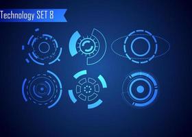 Set of Circle Abstract Digital Technology UI Futuristic HUD Virtual Interface Elements Sci- Fi Modern for Theme Technology, Game Control,  Elements of Background Hi-tech or Design vector