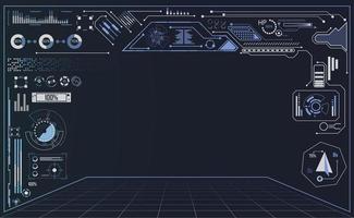 tecnología abstracta ui concepto futurista interfaz hud elementos de holograma de gráfico de datos digitales, comunicación, computación e innovación de porcentaje de vitalidad de círculo en el fondo de diseño futuro de alta tecnología vector