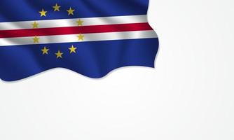 Ilustración que agita la bandera de cabo verde con espacio de copia en el fondo aislado vector