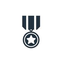 vector de icono de medalla en estilo plano moderno aislado en fondo blanco. diseño de medallas o símbolos de premios para aplicaciones web y móviles. ilustración vectorial