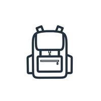 icono de mochila aislado en un fondo blanco. diseño de símbolo de mochila escolar para aplicaciones web y móviles. señal vectorial de línea vector