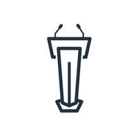 Grandstand line icon. isolated on a white background. podium symbol for web, mobile apps and can be used also for topics like speeches, presenters. vector