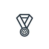 Medal icon isolated on a white background. Medal, award, trophy symbol design for web and mobile apps. Line vector sign.