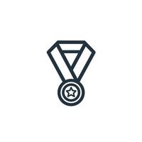 Medal icon isolated on a white background. Medal, award, trophy symbol design for web and mobile apps. Line vector sign.