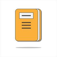 Book, Textbook with bookmark. Vector icon. Cartoon minimal style.