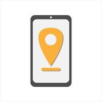 Cartoon style minimal city map navigation smartphone icon. mobile app interface, geolocation, concept. vector