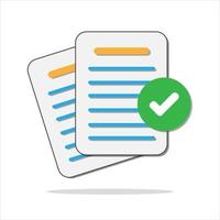 Documents icon. Stack of paper sheets. Confirmed or approved document. Business icon. Vector illustration.