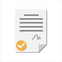 Document paper. Contract, agreement, terms, conditions, assignment concept. Flat vector icon. Cartoon minimal style.