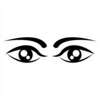 Black and white simple cartoon eye. Vector illustration