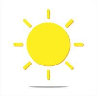 sol amarillo con rayos, estrella solar. icono de vectores estilo minimalista de dibujos animados. verano, clima, naturaleza, concepto espacial.