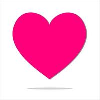 Heart, Symbol of Love and Valentine's Day. Flat Pink Icon Isolated on White Background. Vector illustration.