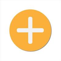 Add, plus, medical cross round button. Flat vector icon. Cartoon minimal style.