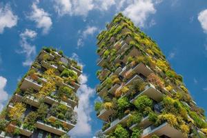 Milan Italy 2019 Houses with garden on the terrace photo