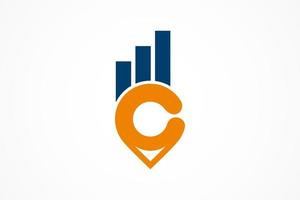 letter c chart bar logo vector