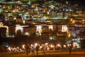 Christmas torchlight procession in Serina photo