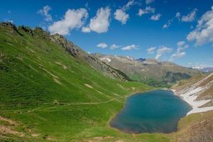 Mountain with lake photo