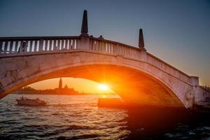 Venice skyline at sunset photo