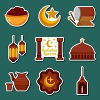 Ramadan Kareem Sticker Set vector