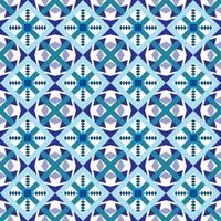 seamless blue color geometric decorative pattern background, tile floor decoration art illustration, fabric pattern decor. vector