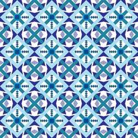 seamless blue color geometric decorative pattern background, tile floor decoration art illustration, fabric pattern decor. vector