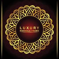 Abstract luxury mandala frame with golden color vector