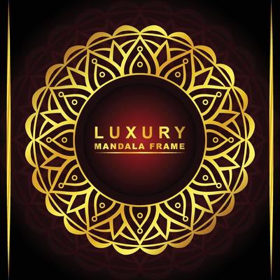 Abstract luxury mandala frame with golden color
