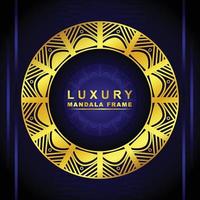 Abstract luxury mandala frame with golden color vector