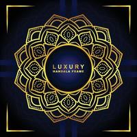 Abstract luxury mandala frame with golden color vector
