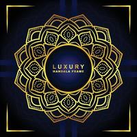 Abstract luxury mandala frame with golden color vector