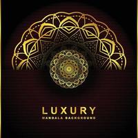 Mandala background design with luxury golden color vector