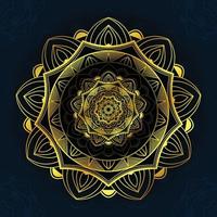 Mandala background design with luxury golden color vector
