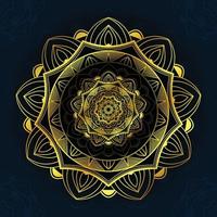 Mandala background design with luxury golden color vector