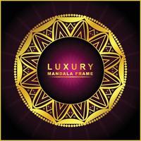 Abstract luxury mandala frame with golden color vector