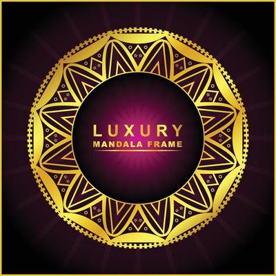 Abstract luxury mandala frame with golden color