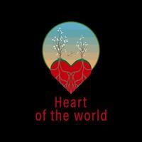 Heart of the world ilustration vector
