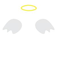 alas de ángel y un halo aislado sobre fondo blanco. vector